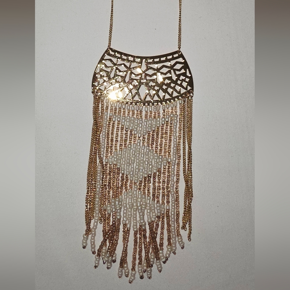 Stella & Dot Gold Fringe Necklace